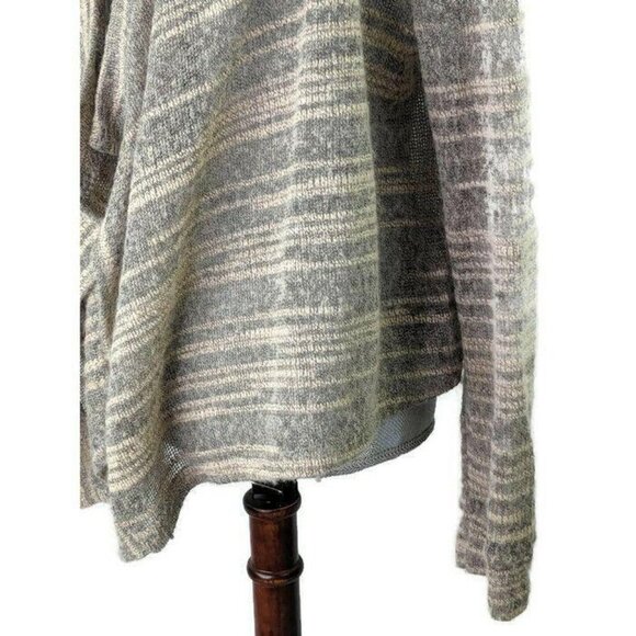 Francescas Open Front Sweater Gray‎ Peach Lightweight Long Sleeve Womens M - Picture 4 of 6